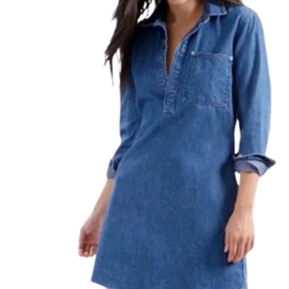 Lucky Brand Women's Long Sleeve Denim Midi Dress XS